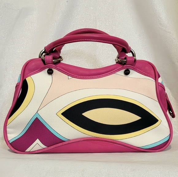 EMILIO PUCCI Fuschia Leather & Fabric Bag - Picture 15 of 15